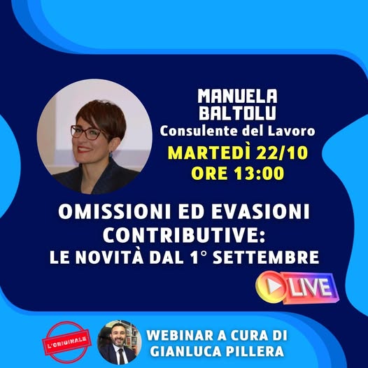 Webinar - Omissioni ed evasioni contributive